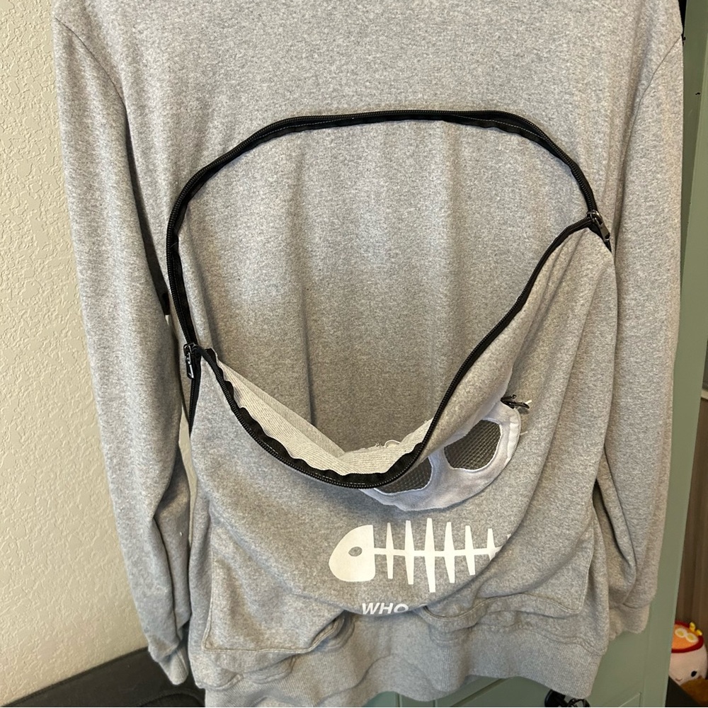Amazon Viral Cat Carrier Heather Grey Hoodie Size XXL - Picture 5 of 14